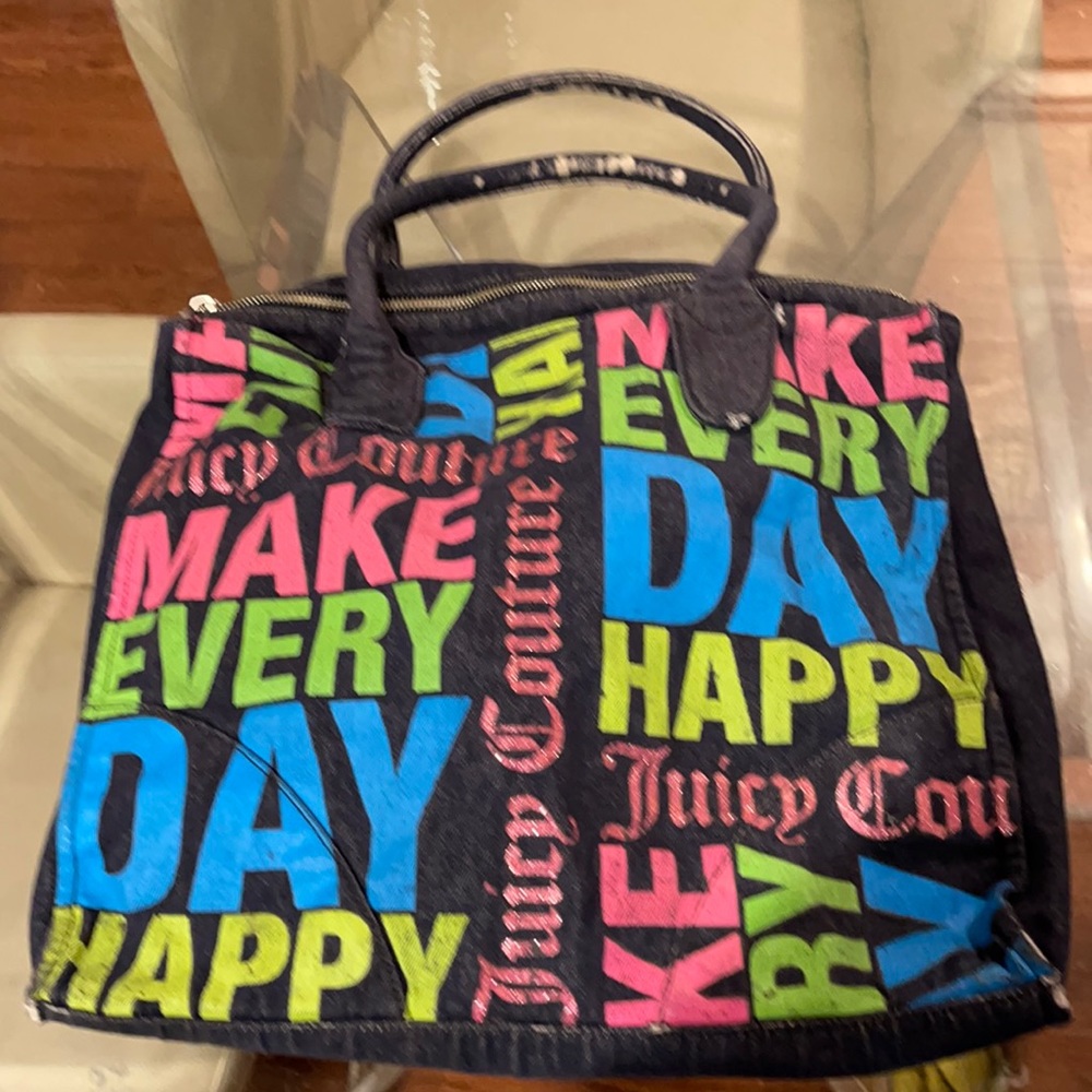 Juicy Couture Vintage Collectors  Distressed Denim Happy Day Bag